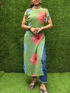 Floral Print Georgette Kurti for Women 
