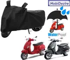 Polyester Waterproof Scooty Cover with Mirror Pocket for Mahindra Gusto, Aprila SR150, SXL 125 (Black)