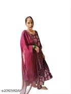 Printed Anarkali Dupatta Set for Women 