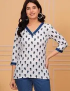 Cotton Block Print Short Kurti for Women 