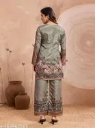 Art SilkPrinted Kurta With Paint Set for Women, Multicolour 