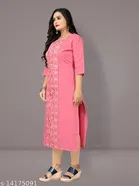 Floral Embroidered Cotton Blend Kurti for Women 