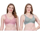 Cotton Blend Solid Non Padded Bras for Women (Multicolor, 30C) (Pack of 2)