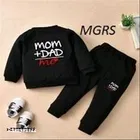 Cotton Blend Printed Clothing Set for Boys, Black 