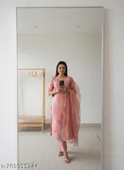 Bandhani Printed Jaipuri Designs Embroidered Top Bottom Duppata for Women 