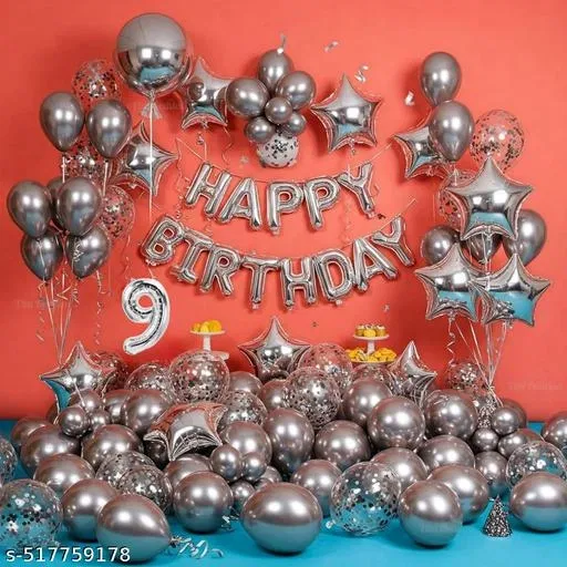52 Pcs 9th Birthday Decoration kit, Multicolour, Set of 1