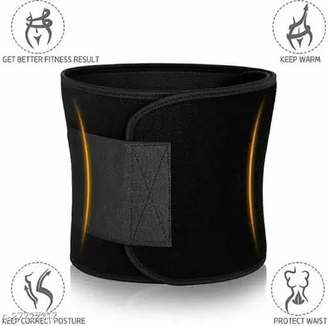 Sweat Belt for Unisex (Black, Free Size)
