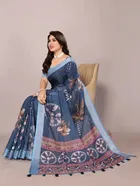 Silk Woven Design Saree for Women, Blue 