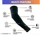 UV Protected Cotton Blend Arm Sleeves for Men & Women, Black, Set of 3