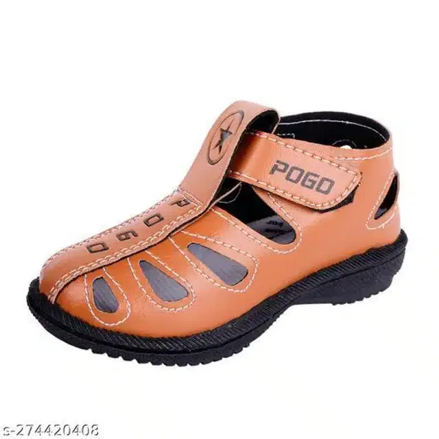 Velcro Sandals for Kids (Brown & Black, 9-10 Years)