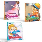 Fairy Tale Shaped Board Book –Cinderella, Pinocchio, and Thumbelina, Set of 3