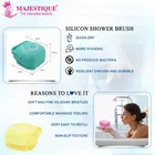 Majestique Bath Silicone Shower Scrubber with Soap Dispenser 