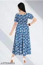 Pleated Printed One Piece Dress 