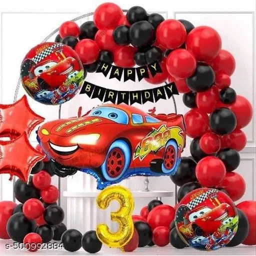 37 Pcs 3rd Birthday Decoration kit, Multicolour, Set of 1