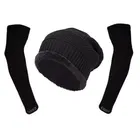 Woolen Solid Cap with Full Hand Gloves for Men & Women 