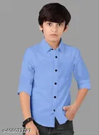 Solid Cotton Blend Long Sleeve Polo for Boys 