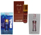 Combo of Radhe Kasturi with Lady In Beauty & White London Non Alcoholic Roll On Attars for Men & Women 