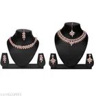 Rose Gold Plated Jewellery Set for Women (Multicolor, Set of 2)