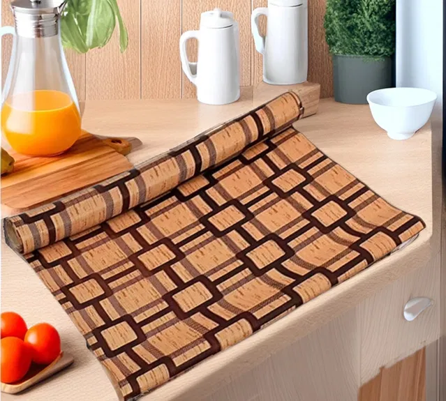 PVC Printed Shelf Mat Roll (Multicolor, 5 m)