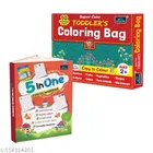 Super Cute Toddlers Coloring Bag + 5 in One English Workbook – Set of 2 Fun and Educational Activity Books for Toddlers