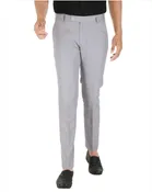 Poly Viscose Solid Trouser for Men (Light Grey, 28)