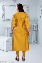 Floral Embroidered Chanderi Cotton Kurti for Women 