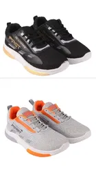 Sports Shoes for Men, Pack of 2, Grey & Black 