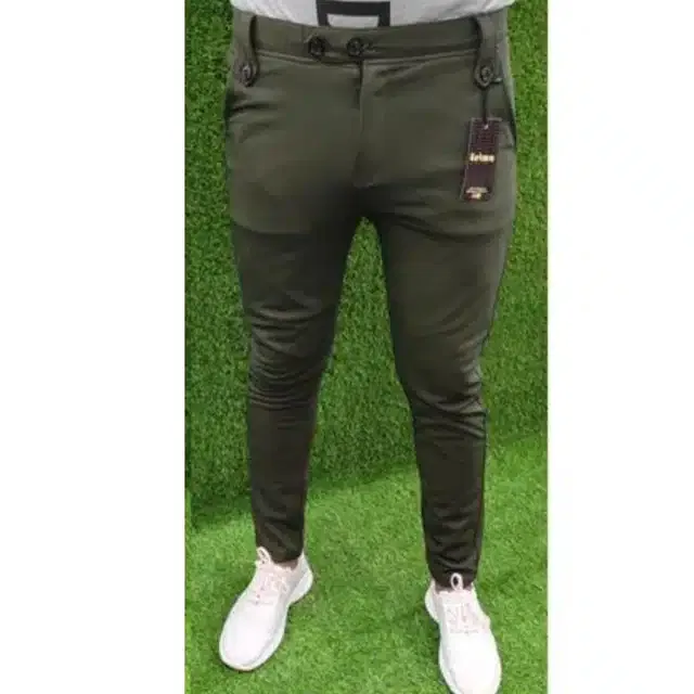 Lycra Jogger Track Pant for Men (Olive, 28)