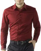 Cotton Blend Solid Full Sleeves Shirt for Men 