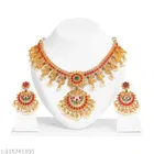 Alloy Necklace with Earrings for Women 