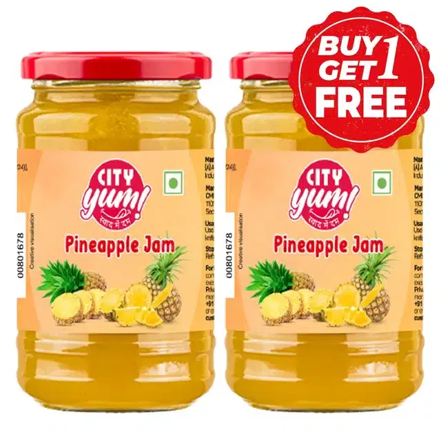 सिटी यम पाइनएप्पल जैम 2X200 g ( 1 के साथ 1 मुफ्त )