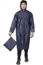 Solid Overcoat with Hoods and Side Pocket Raincoat for Men 