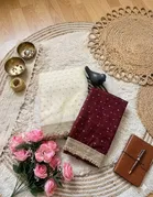 Bollywood Satin Butti Embroidered Saree for Women 