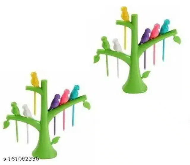 Fruit Fork for Kitchen (Green, Set of 2)