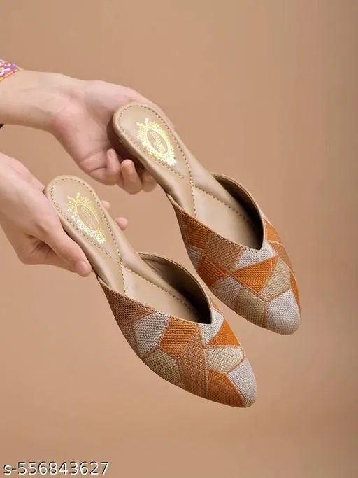Comfort Mules for Women (Orange, 6.0)