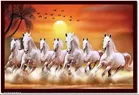 7 White Horses Wall Poster (Multicolor, 12x18 inches)