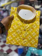 Ethnic Motif Show Button Mandarin Neck Kurta for Men 