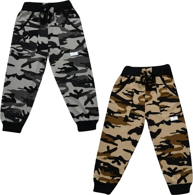 Cotton Blend Regular Fit Trackpants for Boys & Girls (Brown & Grey, 13-14 Years) (Pack of 2)