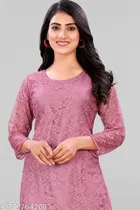 Net Kurti for Women,  Pink  