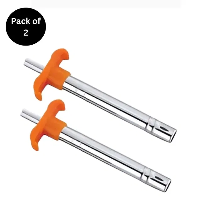 Stainless Steel Gas Lighter for Kitchen (Pack of 2, Assorted)