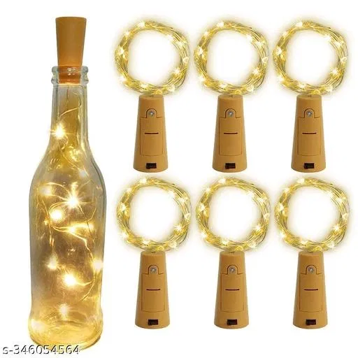 Battery Operated Cork LED Lights (Multicolor, Pack of 6)