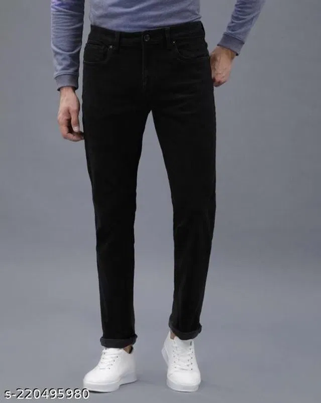 Denim Slim Fit Jeans for Men (Black, 30)
