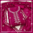 Vichitra Silk Embroidered Punjabi/All Over Suits for Women 