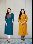 Geometric Printed A-line Kurti for Women, Pack of 2 