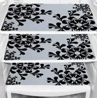 Krishna 1 Fridge Top Cover with 1 Handle Cover & 3 Placemat, Set of 5, Black