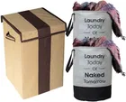 Canvas Laundry Basket,Multicolor,  