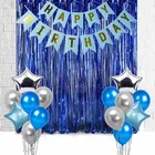 Happy Birthday Balloon Decoration,Blue,Set Of 1