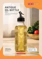 Transparent Plastic Round Oil Dispenser with Trigger Spout 