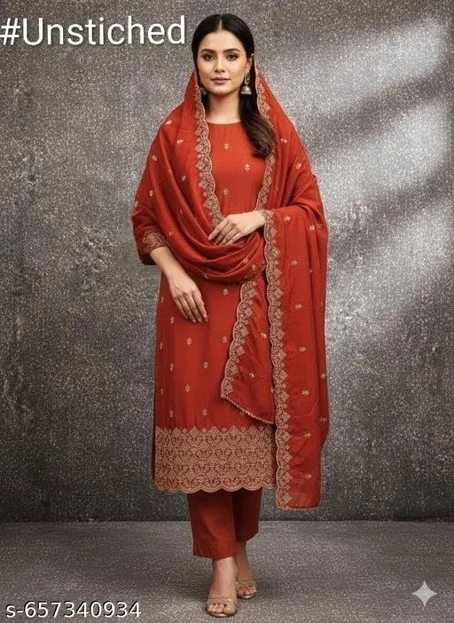 Printed Ethnic Motif Palazzo Suits for Women (Multicolor, 6.85 meter (3XL)