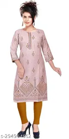 Cotton Blend Printed Kurti for Women 
